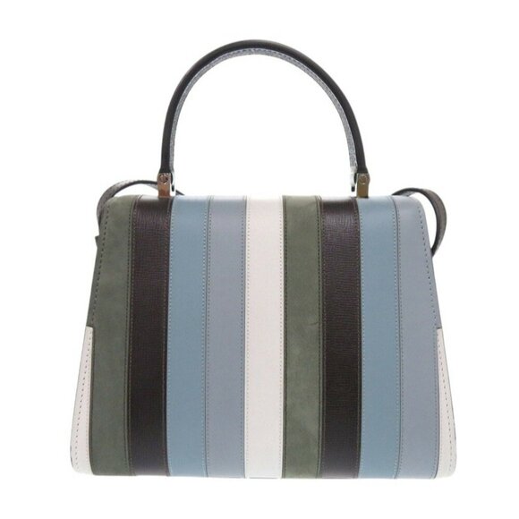 VALEXTRA Mini Iside Leather Blue 2way Handbag - Picture 4 of 11